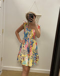 Yellow Floral Ruffle Dress