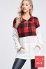 red buffalo print pullover