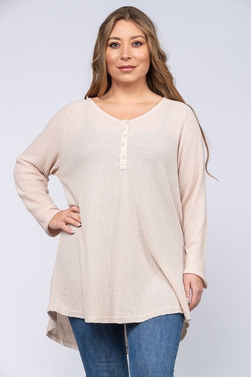 Waffle Knit Henley
