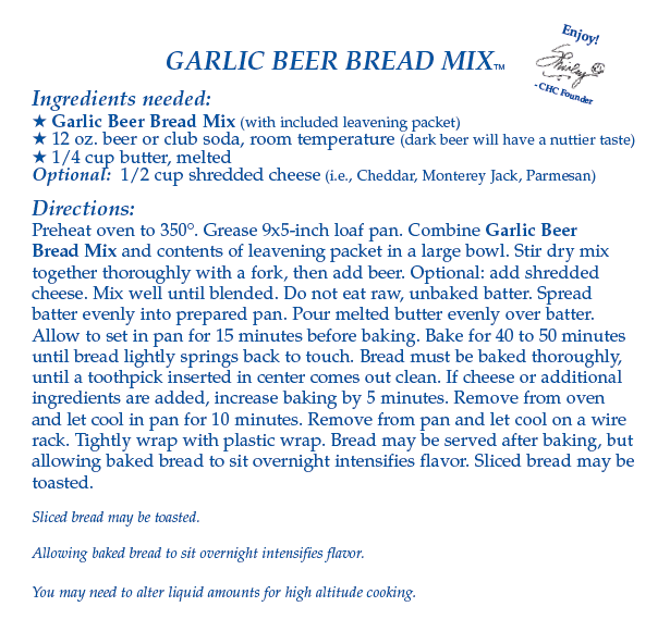 Garlic Beer Bread Mix