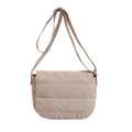 Afton Quilted Foldover Crossbody: Almond