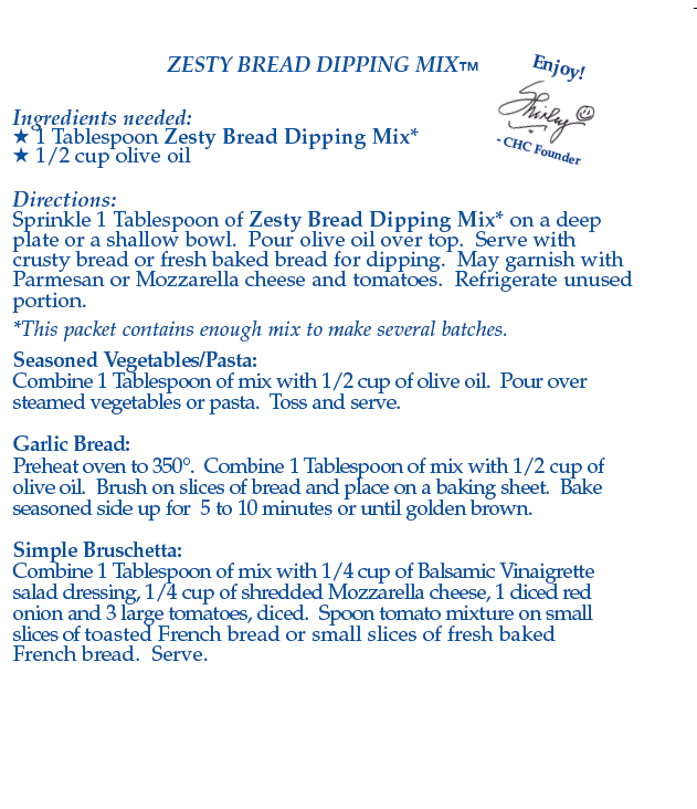 Zesty Bread Dipping Mix