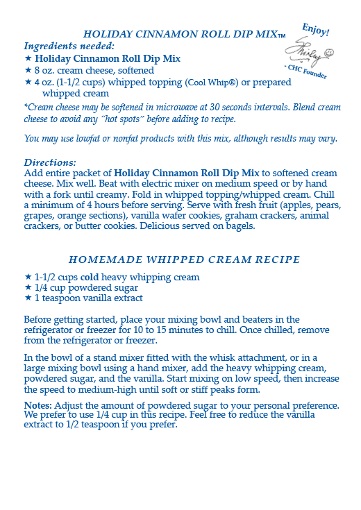 Holiday Cinnamon Roll Dip Mix - NEW RELEASE