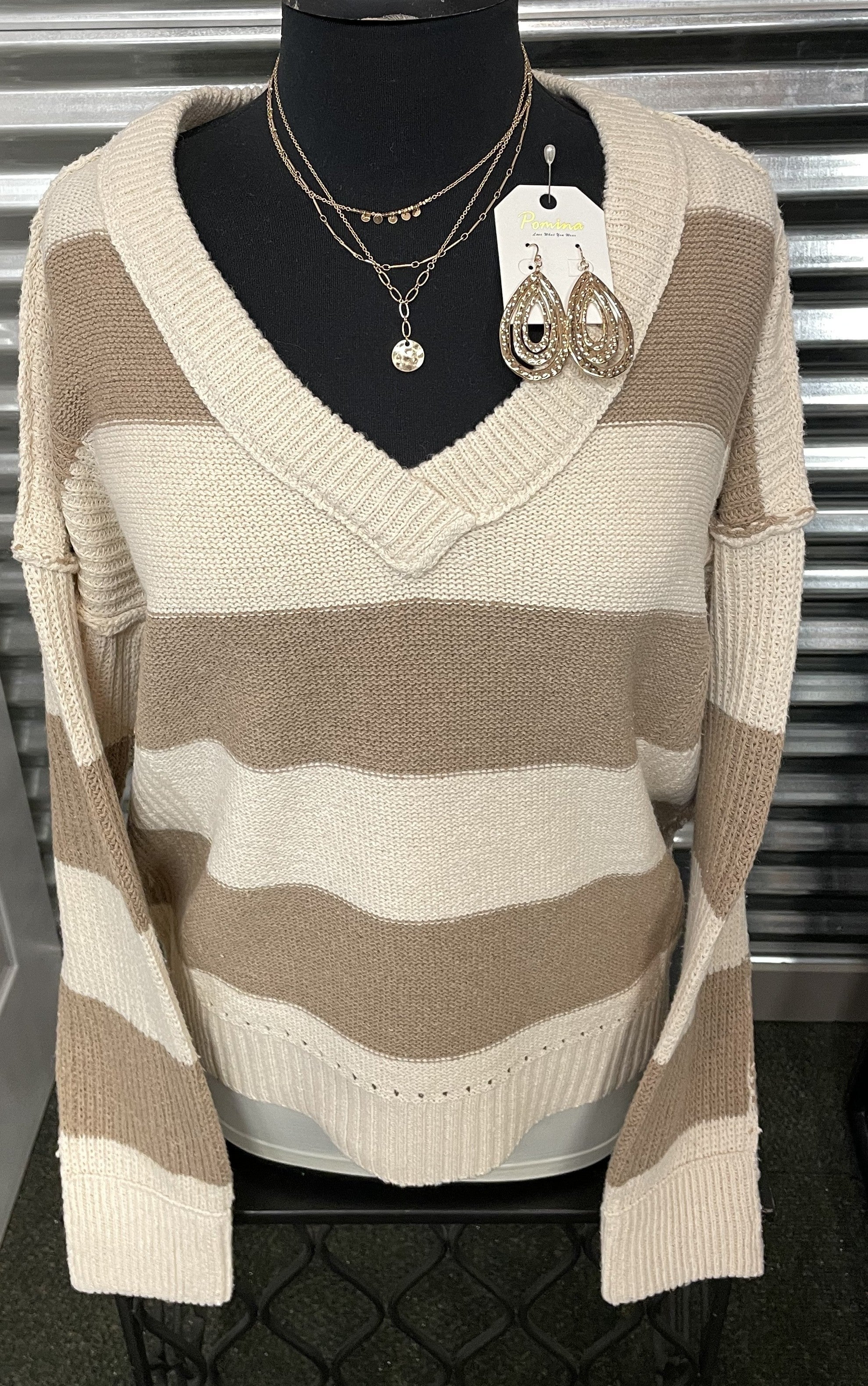 Mocha Striped Sweater