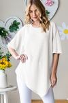 Round Neck Assymetrical Hemline Top