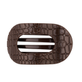 Brown Crocodile | Large| Flat Round Hair Clip