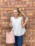 White Pleated Sleeveless top