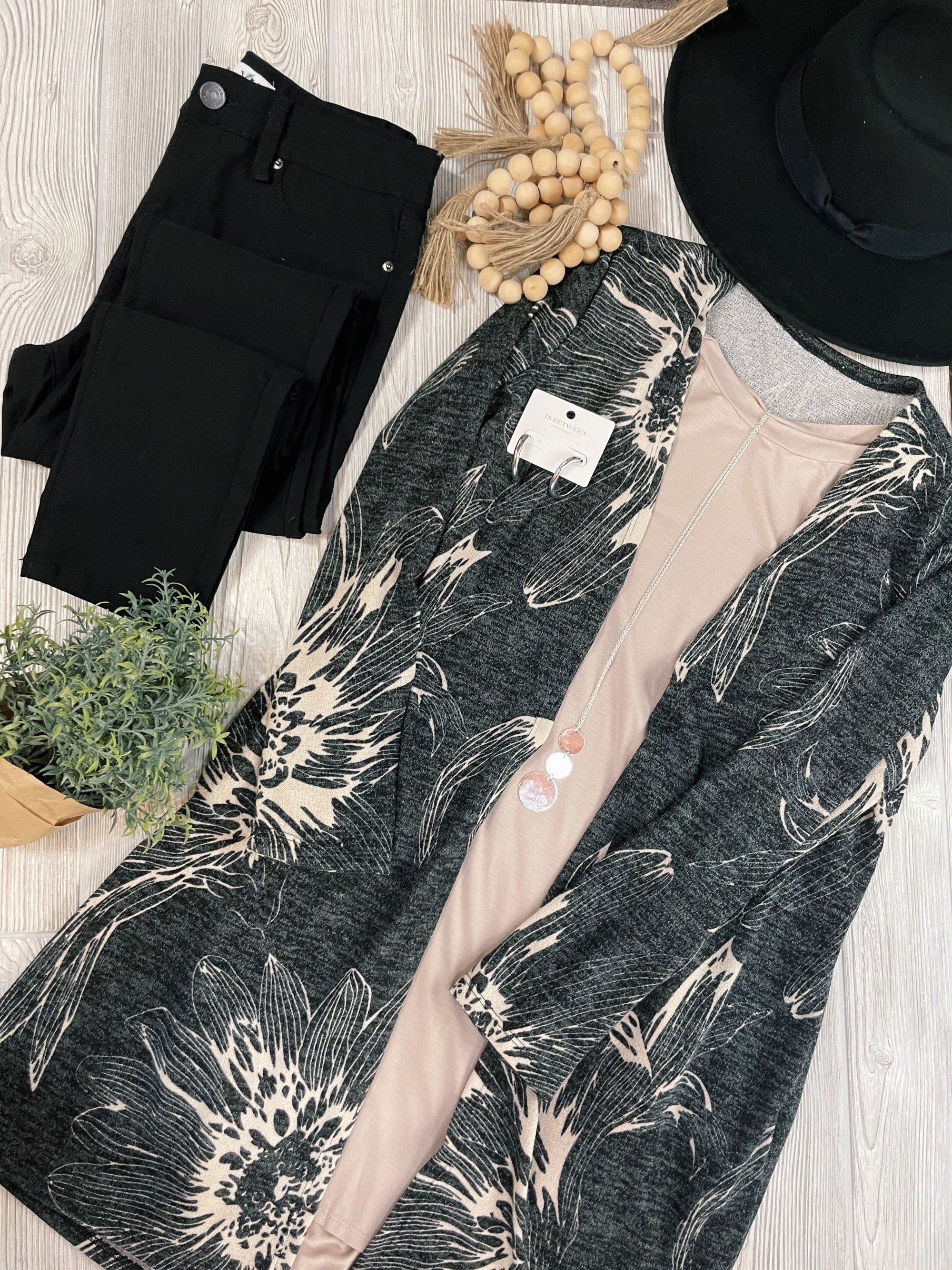 Print Cardi w/Pockets