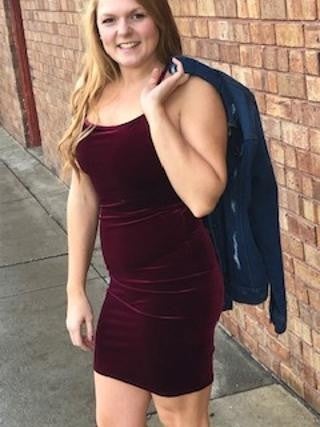 Burgundy velvet dress