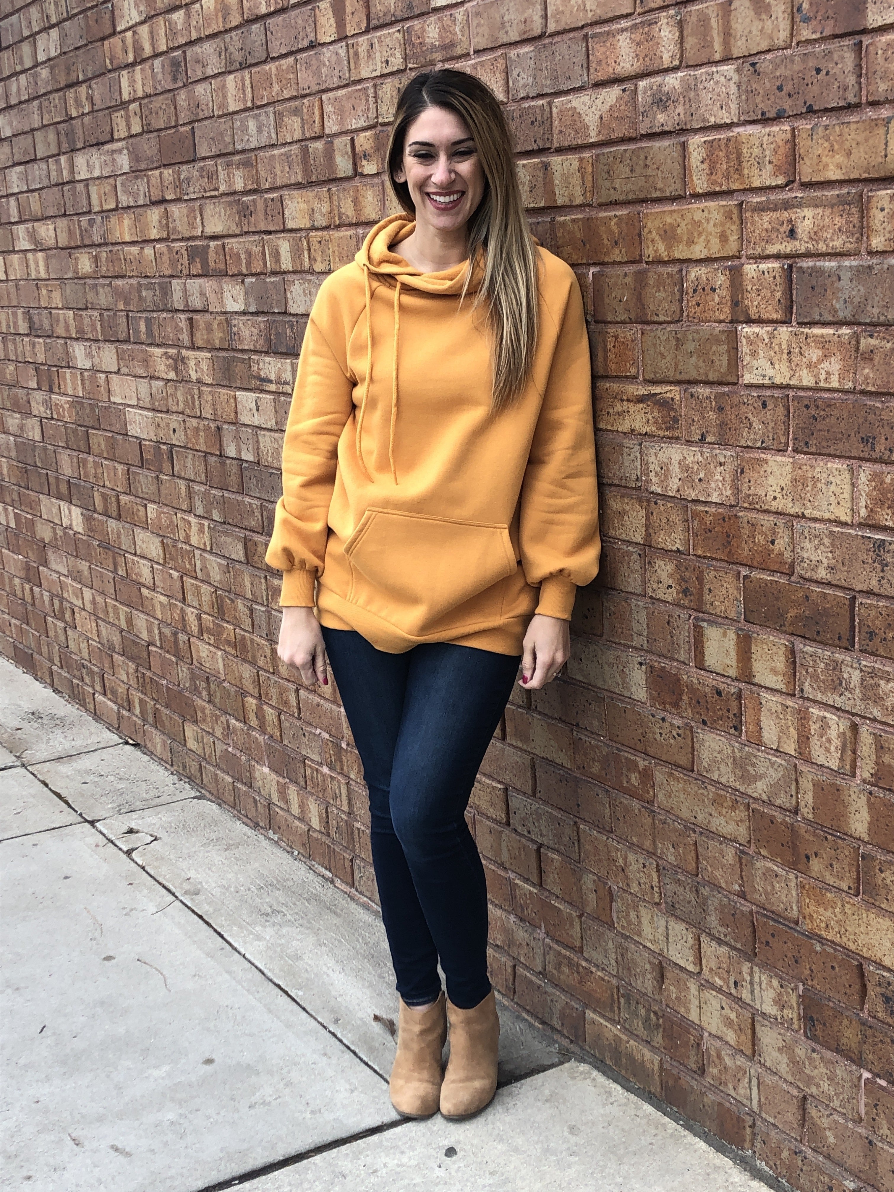 Side tie hoodie with pockets