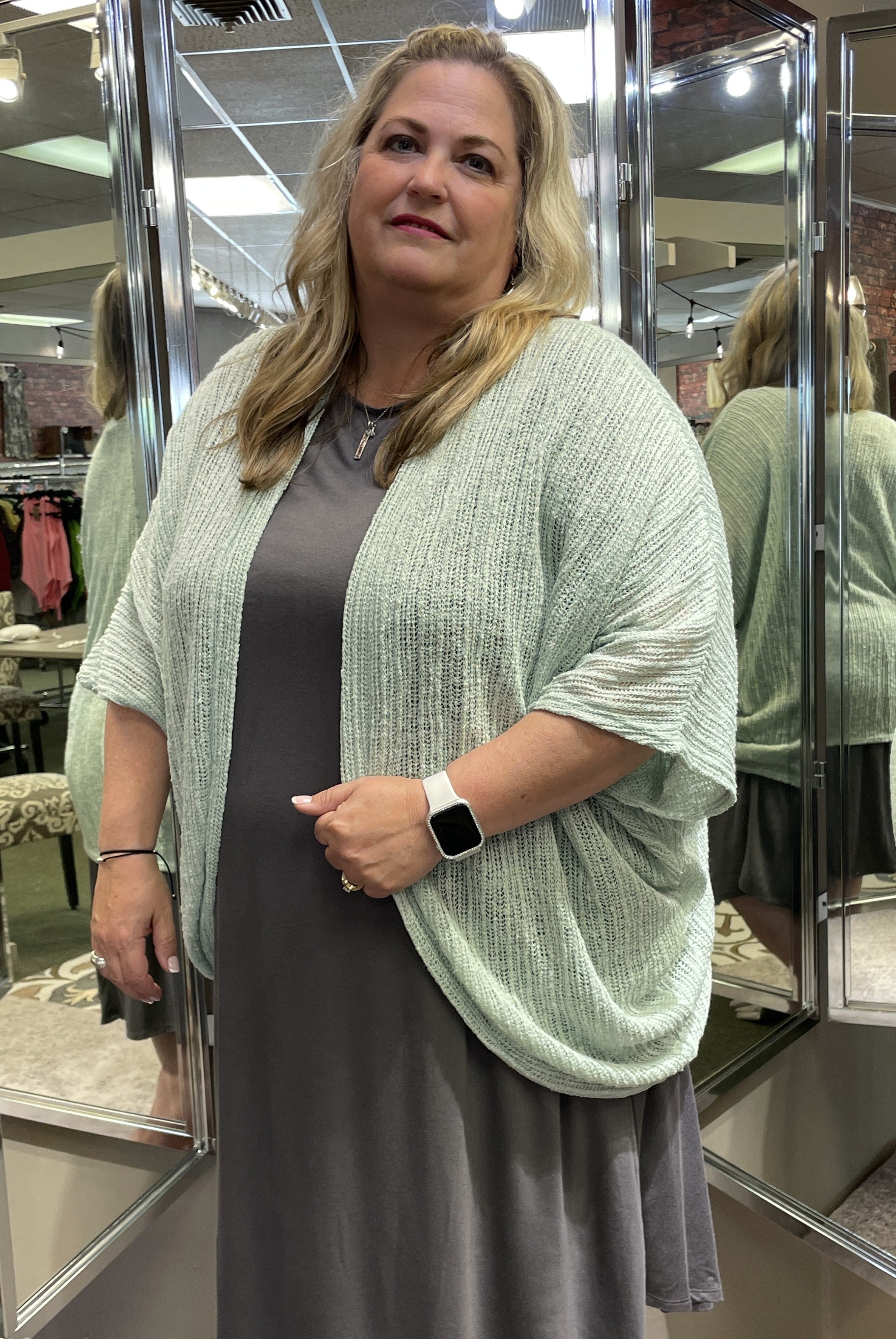 Knit Cardi with Round Hem