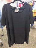 Black scalloped edge tunic top