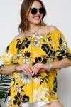 yellow floral ruffle top