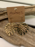 Gold leaf earrings