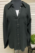Gauze Oversized Raw Edge Shirt