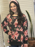 red floral top