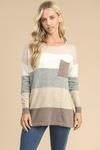Long Sleeve Color Block Sweater Tunic
