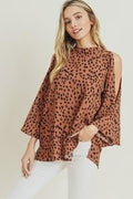 salmon cold shoulder top