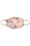 cream fuchsia floral face mask