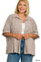 Plus oversized stripe button-down stretch knit shirts