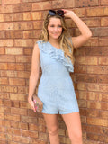 Baby Blue Lace Romper