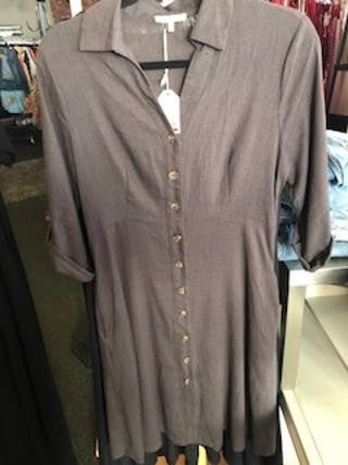 Gray button down dress