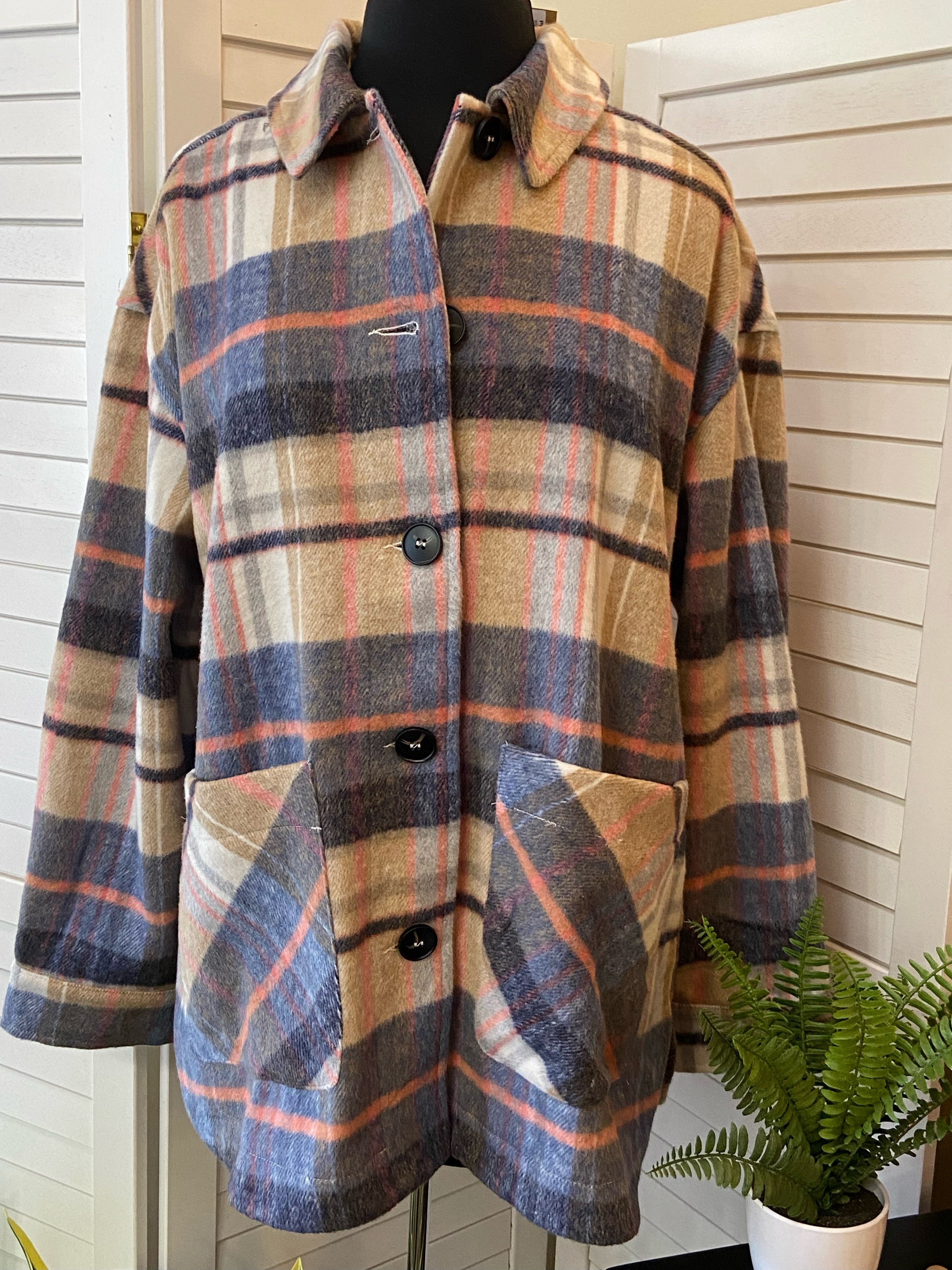 Plaid Mohair Shacket