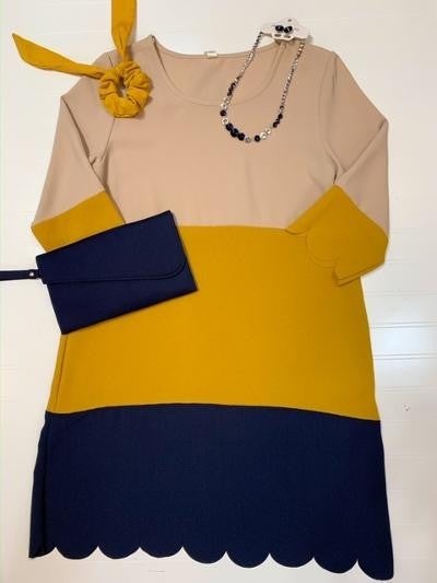 color block knit dress