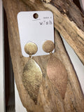 Gold metal earrings