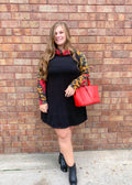 Camo and flower cowl neck dress