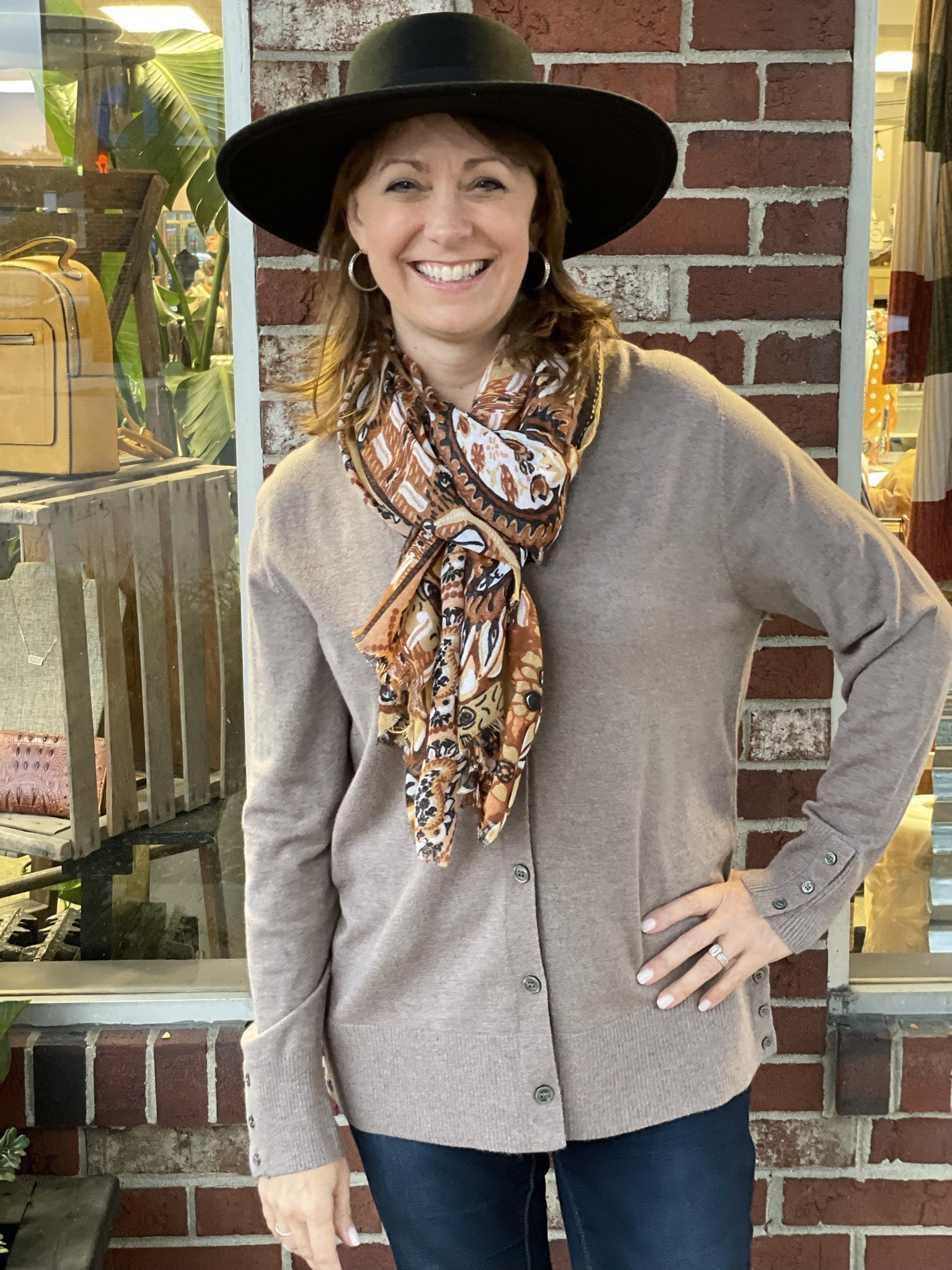 Brown V Neck Cardi