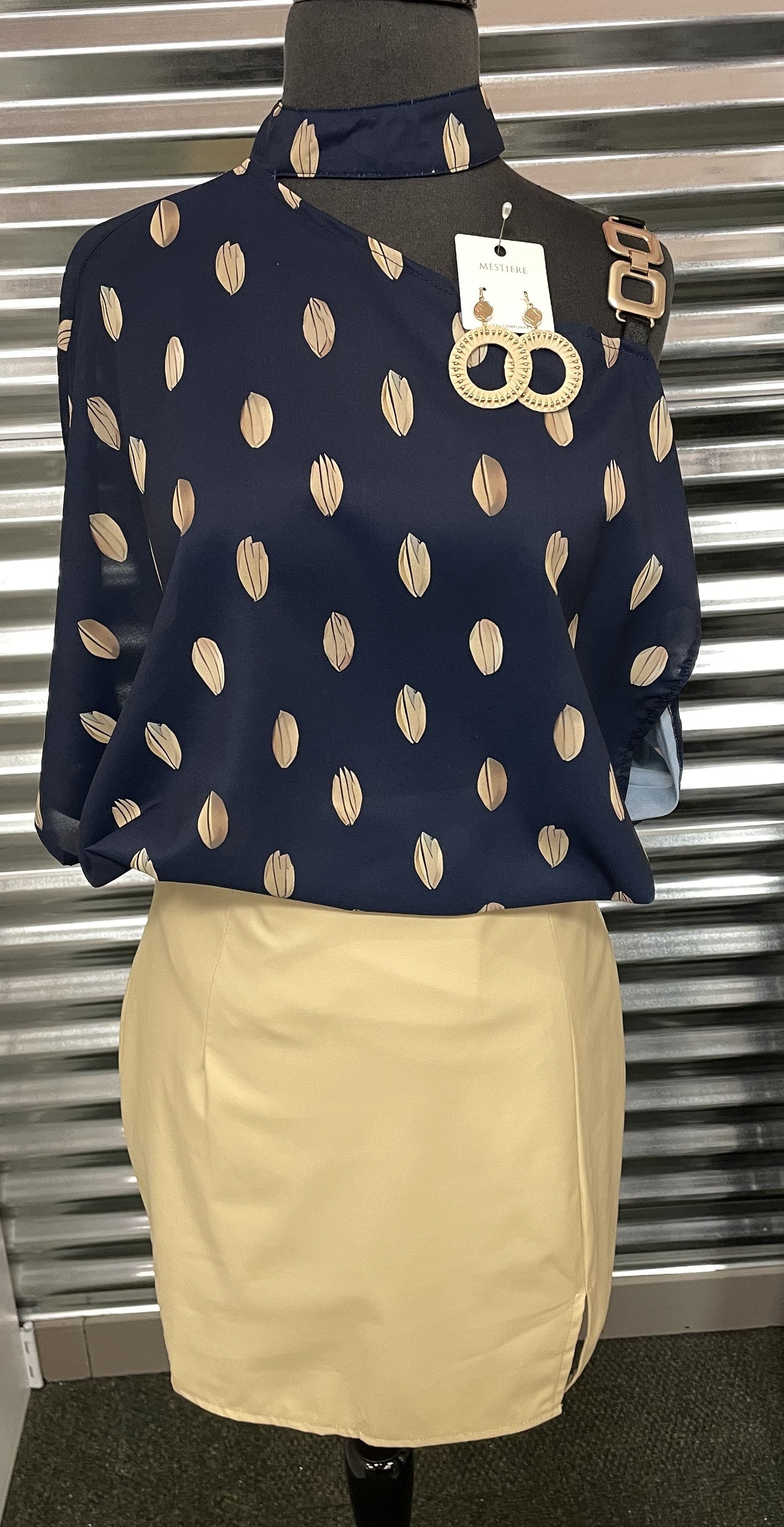 Chain Strap Cold Shoulder Top