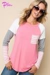 Bubble Pink Color Block Pullover