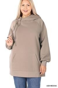 Plus side Tie Hoodie w/Pockets