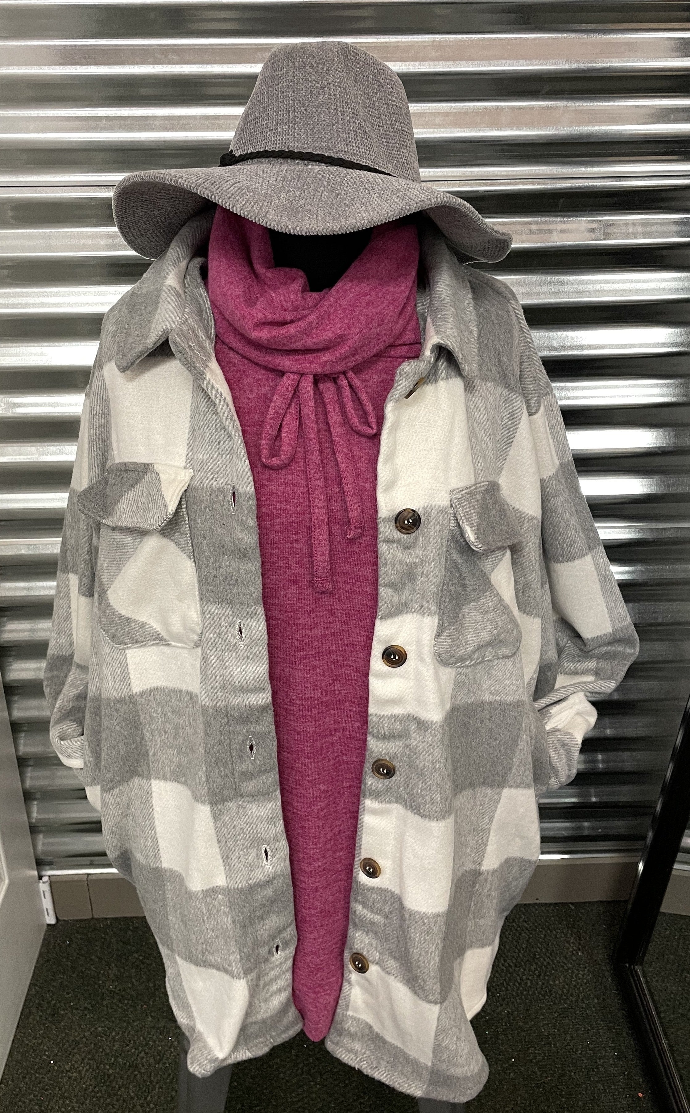 Plaid Bust Pocket Shacket