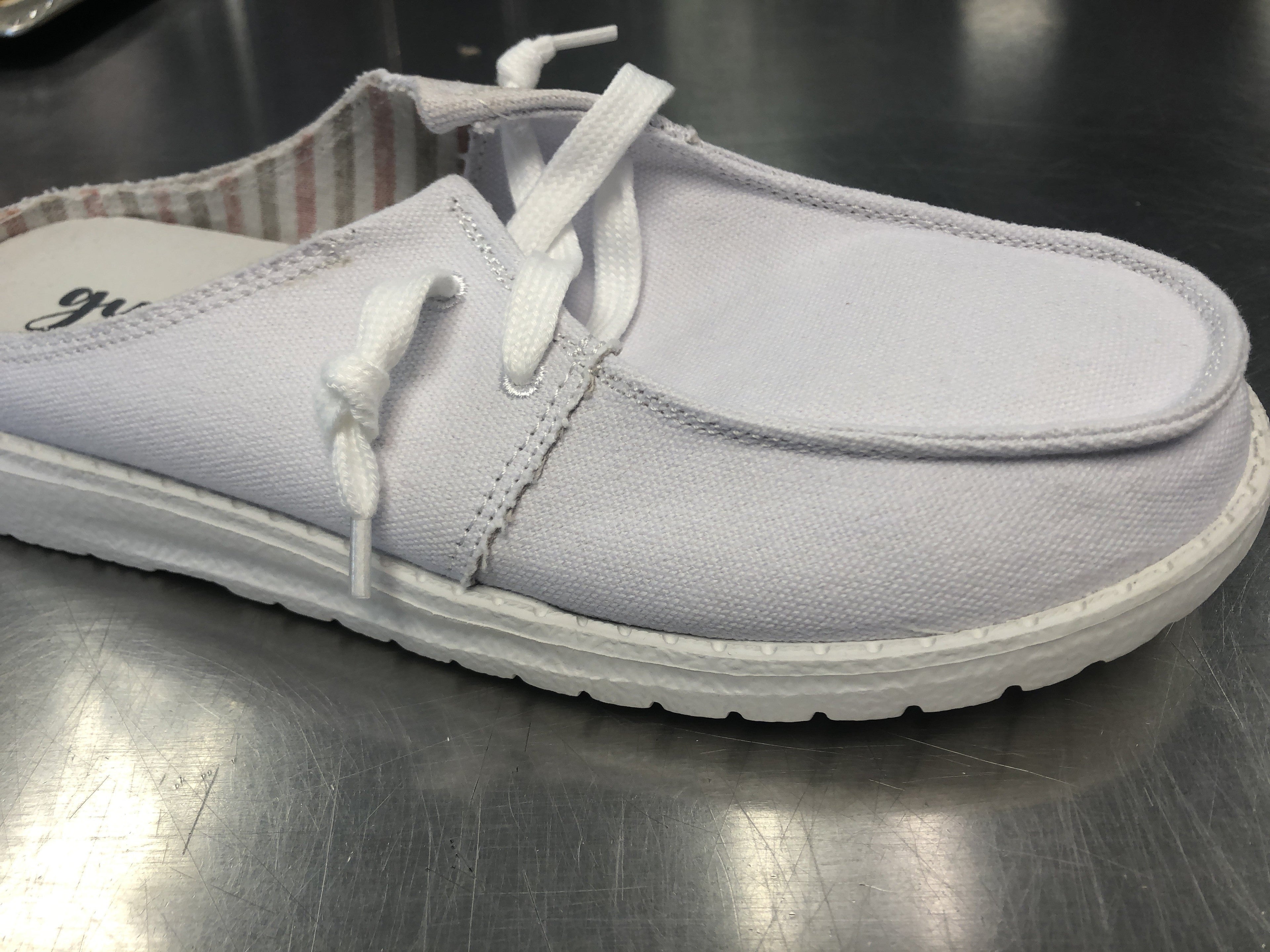 White Slip on Loafers