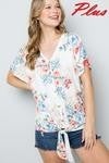 Yellow Floral Print Button Down Top