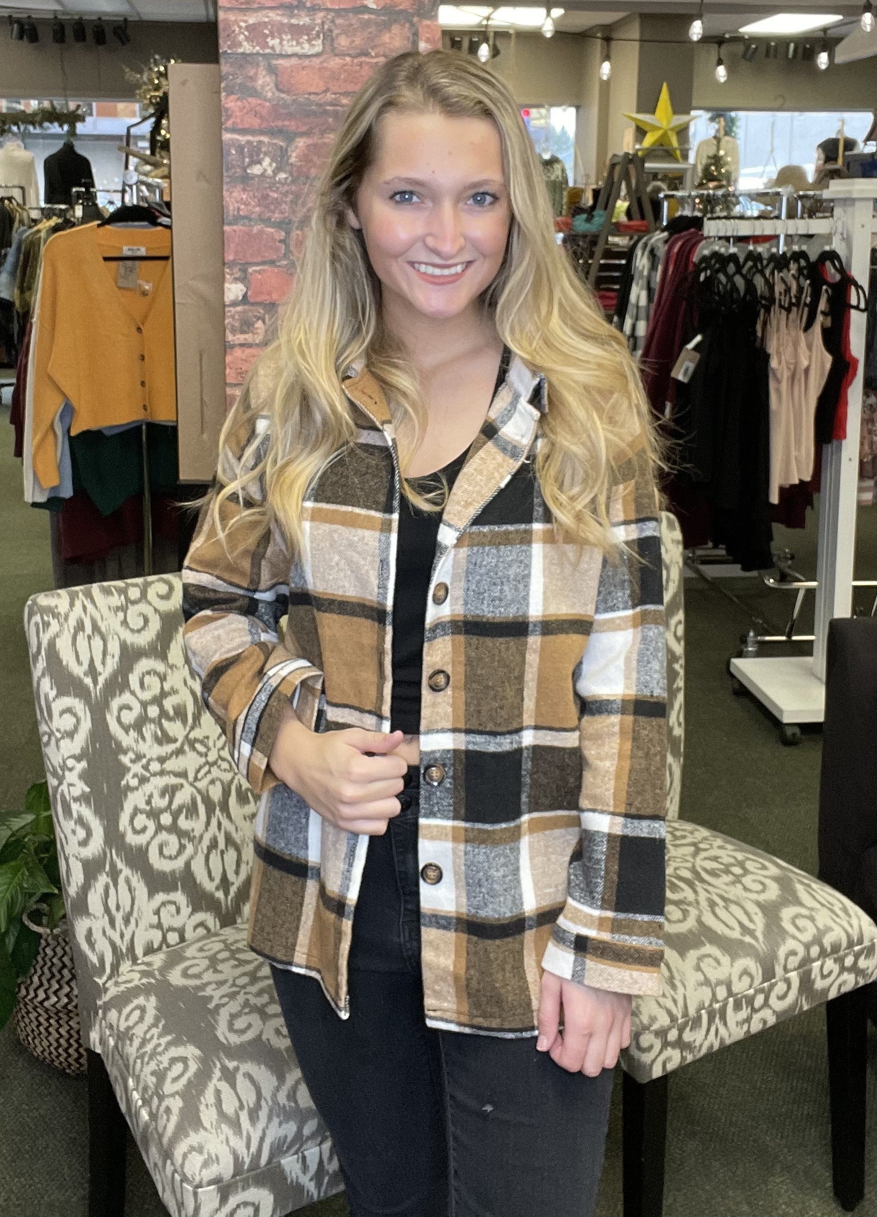 Brown Plaid Shacket
