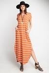 Stripped V-Neck Basic Maxi Dress