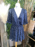 Navy Woven Romper