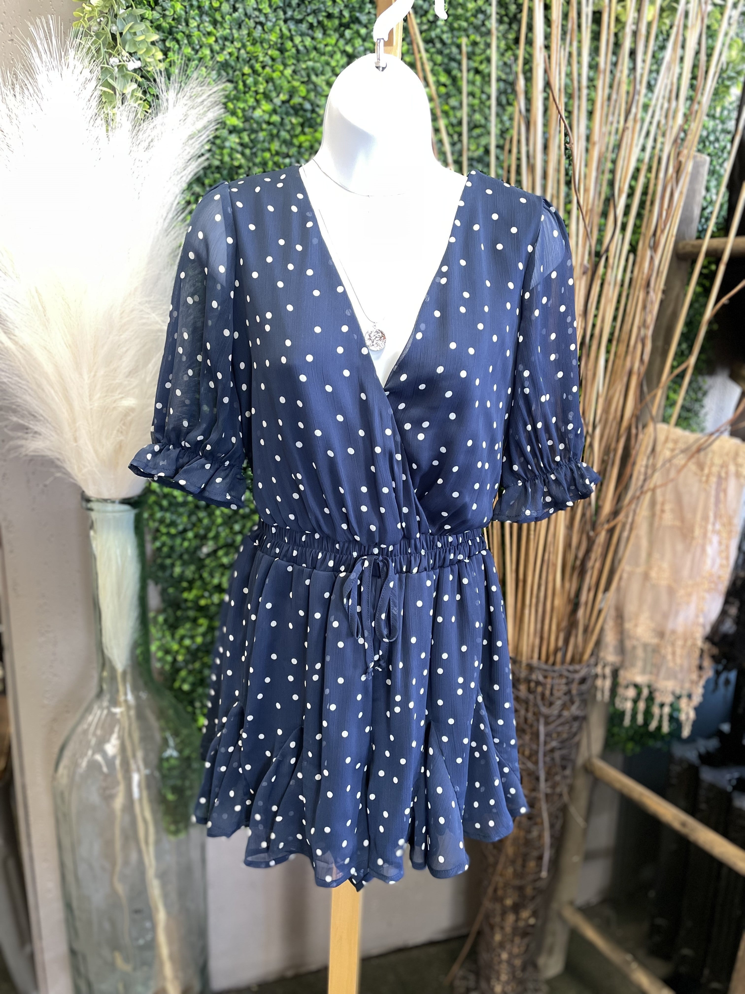 Navy Woven Romper