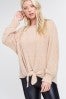 beige dolman solid knit top with a front self the knot