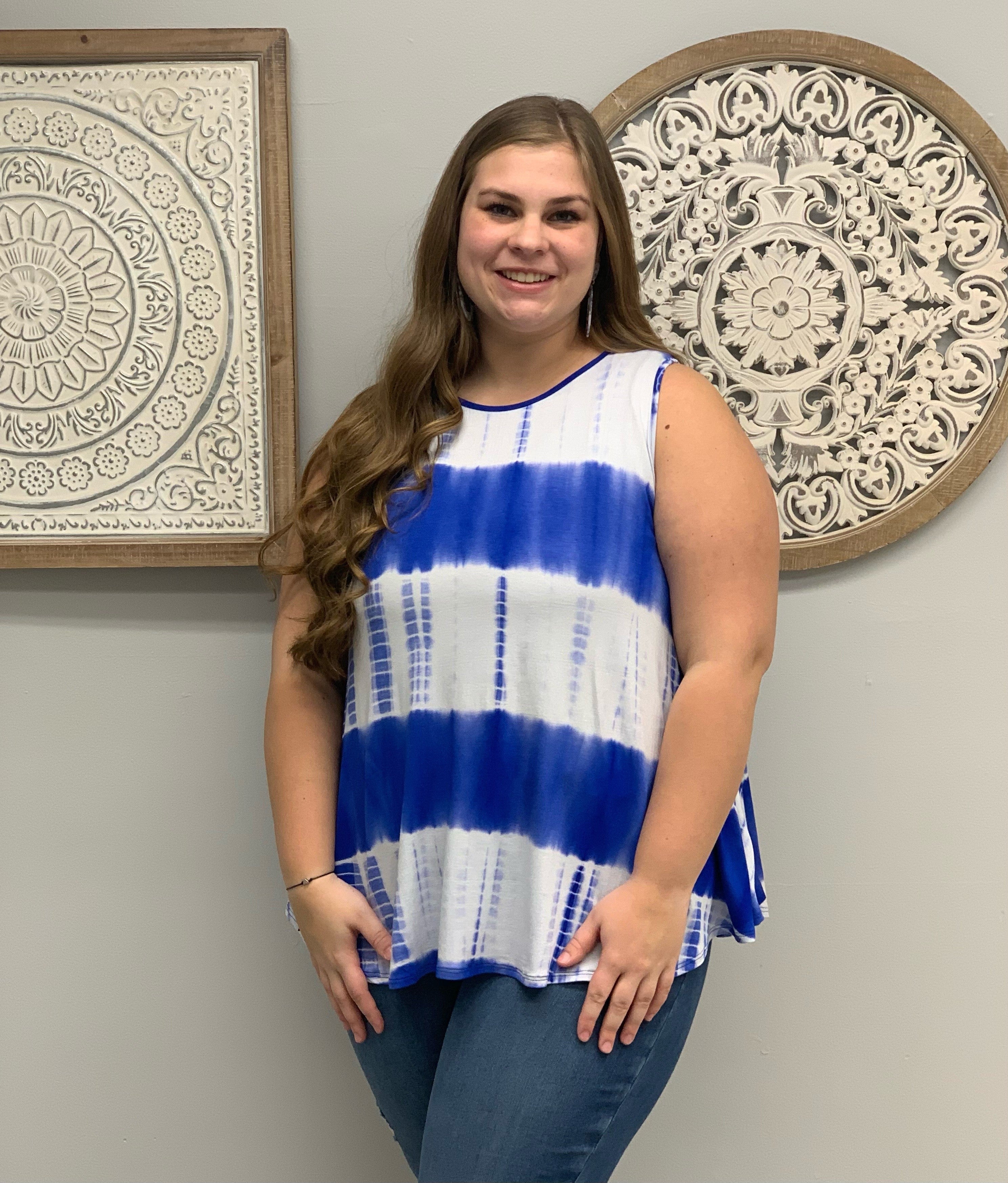 Sleeveless Tie Dye Tunic Top