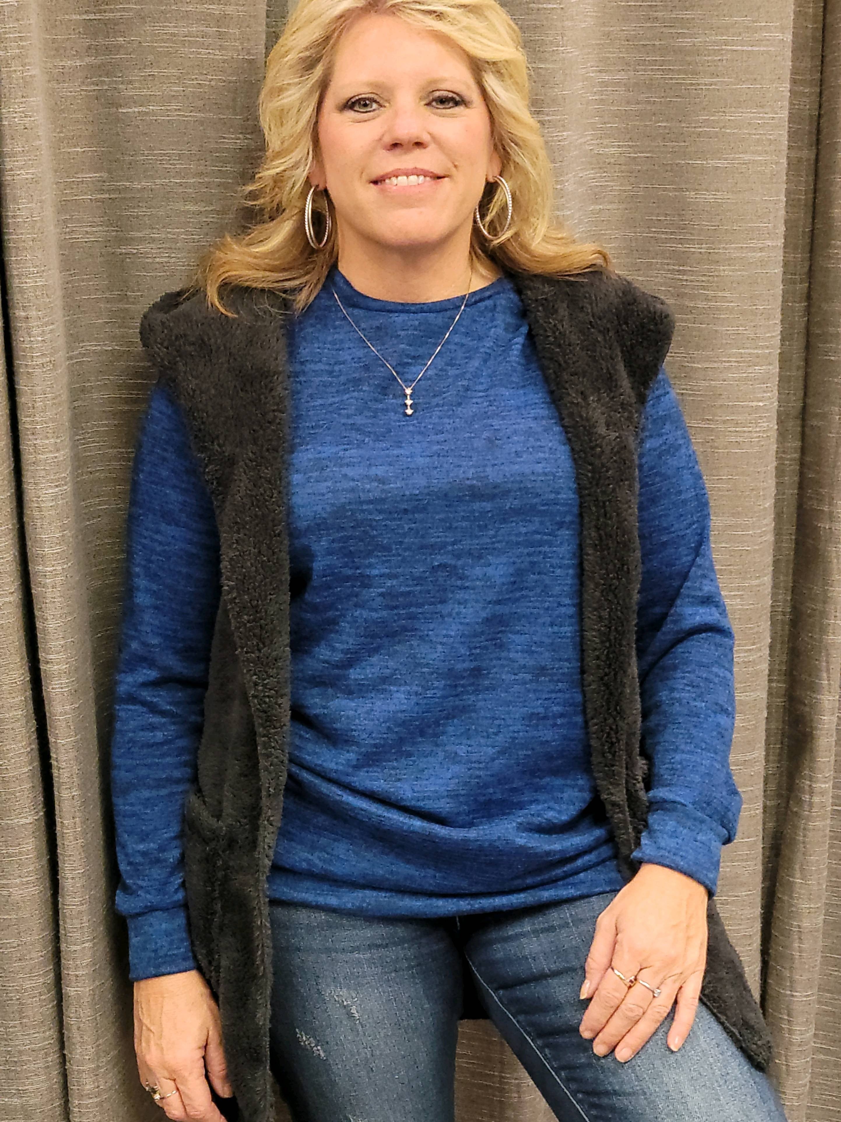 Blue Two-tined Sweatshirt