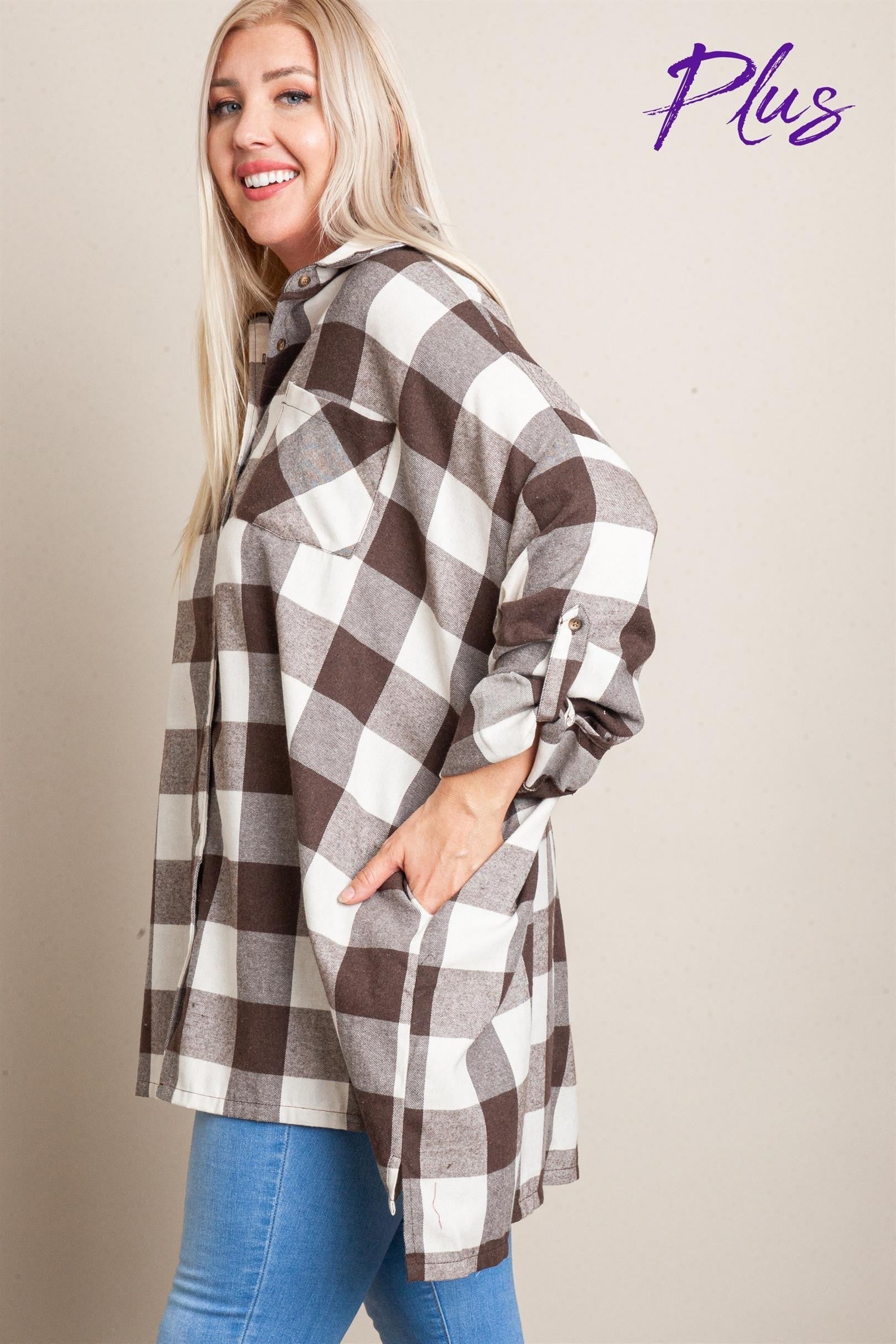 grey buffalo plaid shirt