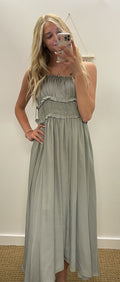 Sage Tie Strap Maxi Dress
