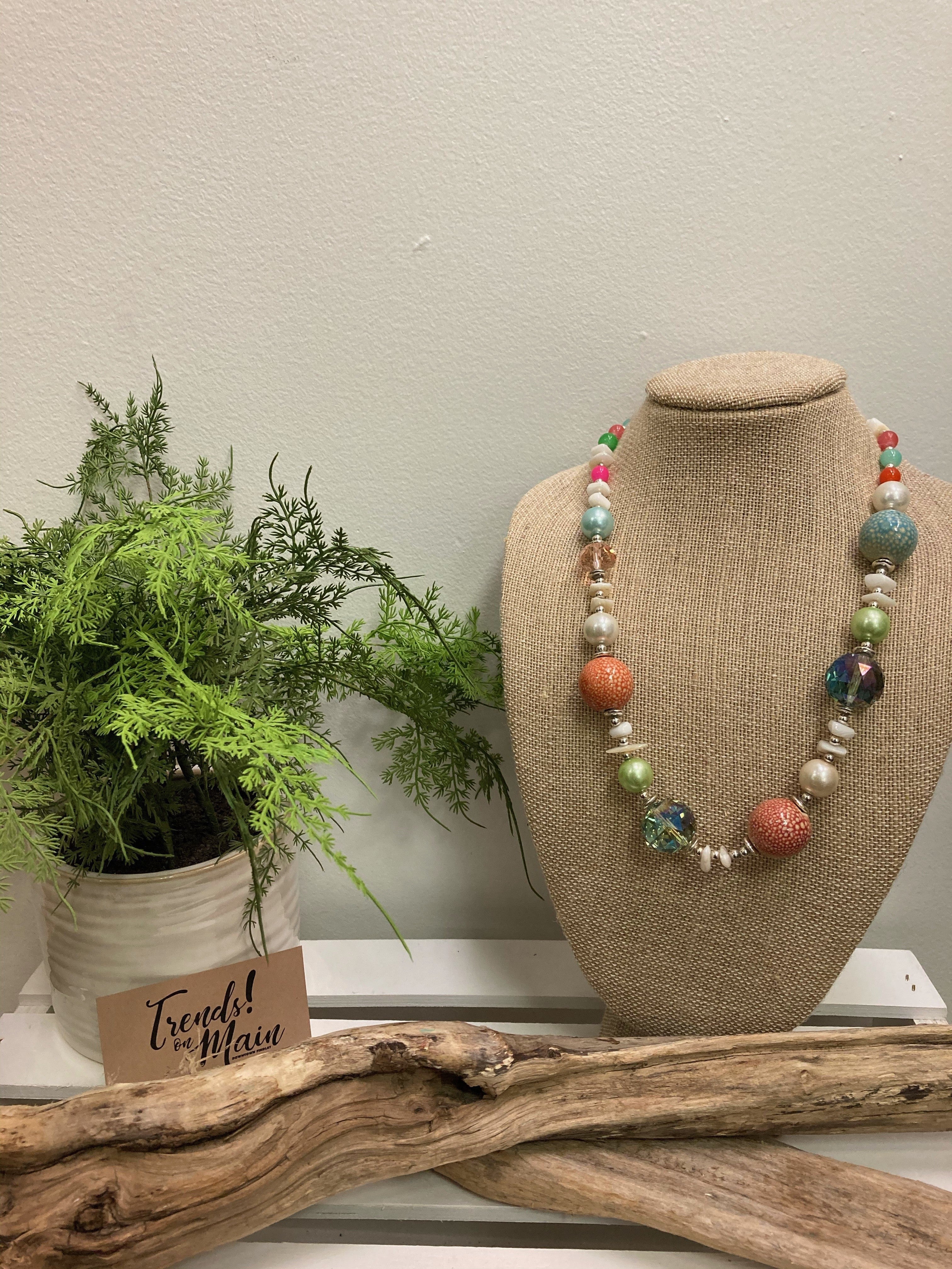 Coral beaded necklace