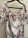 Blu Floral Tie Sleeve Top