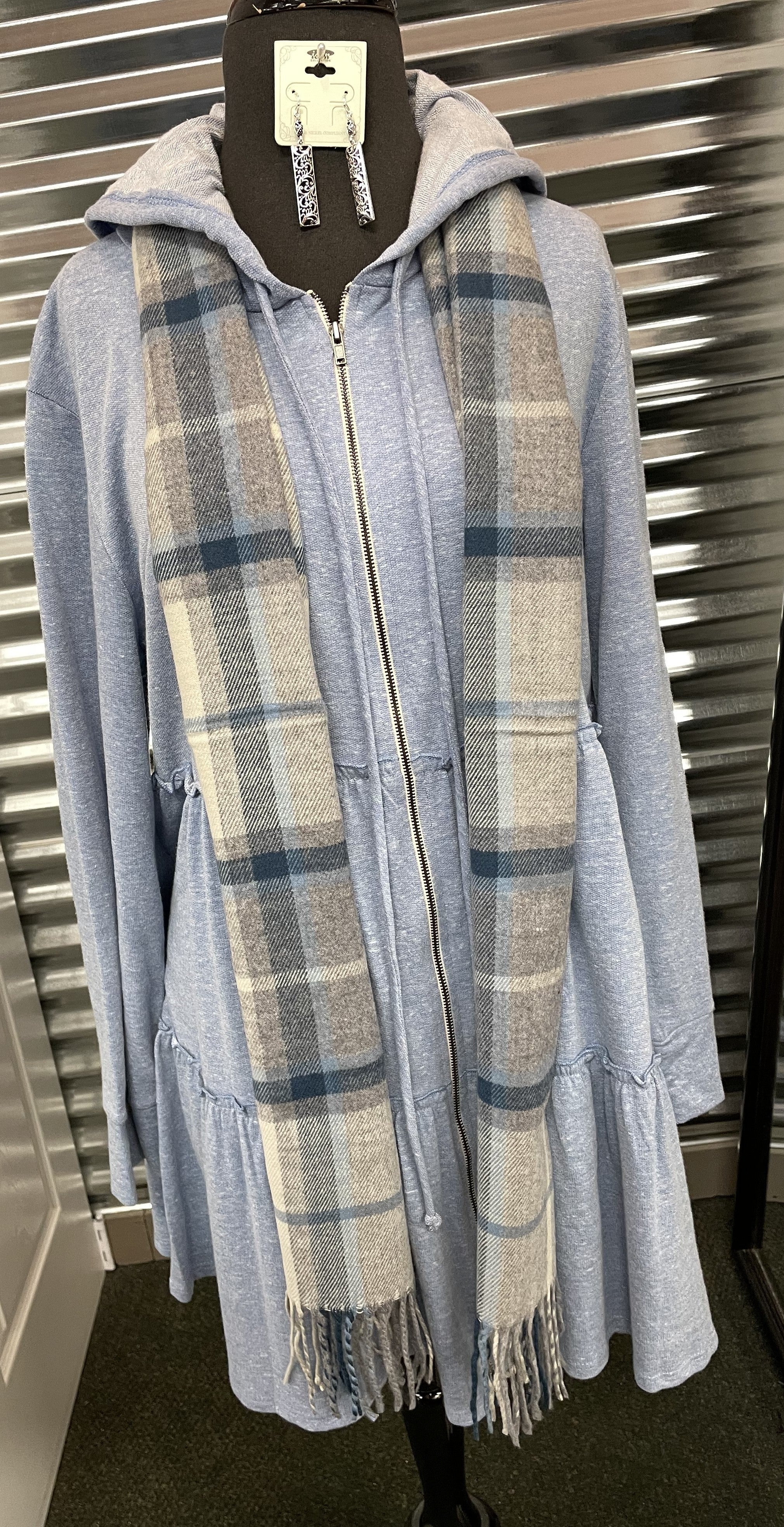 Heathered Knit Tunic Hoodie