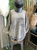 French Terry Acid Wash Crew
